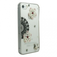 iPhone4・4S専用ケース　クリア　プリンセスと黒レース