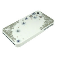 iPhone4・4S専用ケース　白　ケルト&雪