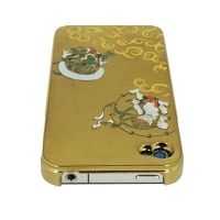 iPhone4・4S専用ケース　金　風神雷神