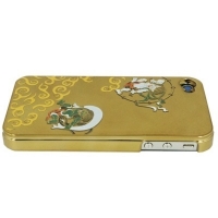 iPhone4・4S専用ケース　金　風神雷神