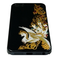 iPhone5専用ケース　黒5　鳳凰金