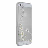 iPhone5専用ケース　クリア5　天使とプルメリア