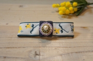 花柄のチロリアンテープとビーズ刺繍のバレッタ