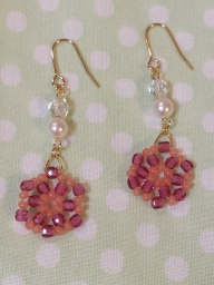 ワンコイン*お花ピアス・イヤリング[ピンク]