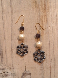 お花ピアス・イヤリング[インディゴ]