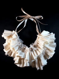 White frill collar